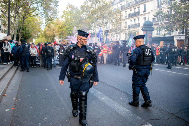 Student Protest - Paris Hundreds of high school students occupy Place de la Bastille in Paris, France on October 8, 2026, following the success of the October 6 protest, calling to continue and amplify the movement. Photo by ABACAPRESS.COM Paris France  Copyright: xPrezatxDenis ABACAx