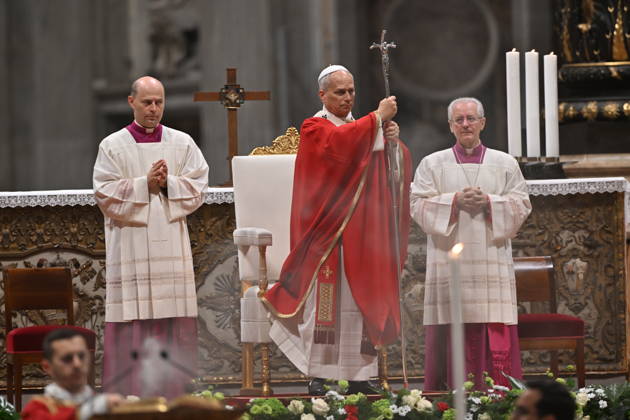 RECORD DATE NOT STATED MESSA_PAPA_2026 Italy, Rome, Vatican, 2026 10 8 Pope Leo XIV celebrates Holy Mass for the academic year at the Pontifical Universities in St Peter s Basilica in the Vatican . EDITORIAL USE ONLY - NO BOOKS Copyright: xAlessiaxGiuliani Catholicpressphotox