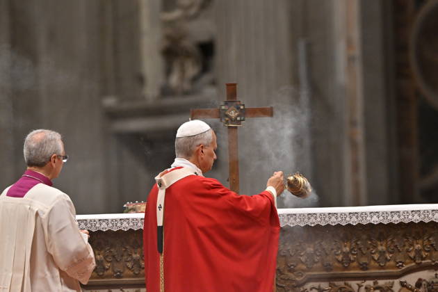 RECORD DATE NOT STATED MESSA_PAPA_2026 Italy, Rome, Vatican, 2026 10 8 Pope Leo XIV celebrates Holy Mass for the academic year at the Pontifical Universities in St Peter s Basilica in the Vatican . EDITORIAL USE ONLY - NO BOOKS Copyright: xAlessiaxGiuliani Catholicpressphotox