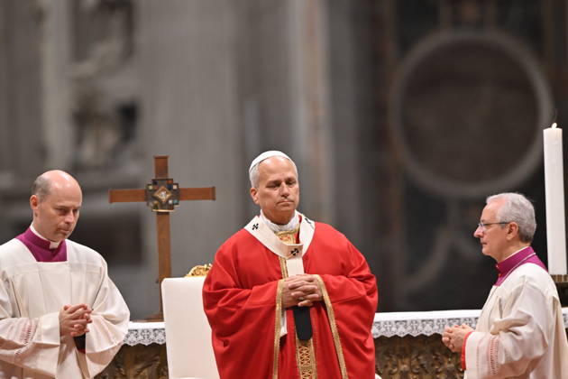 RECORD DATE NOT STATED MESSA_PAPA_2026 Italy, Rome, Vatican, 2026 10 8 Pope Leo XIV celebrates Holy Mass for the academic year at the Pontifical Universities in St Peter s Basilica in the Vatican . EDITORIAL USE ONLY - NO BOOKS Copyright: xAlessiaxGiuliani Catholicpressphotox