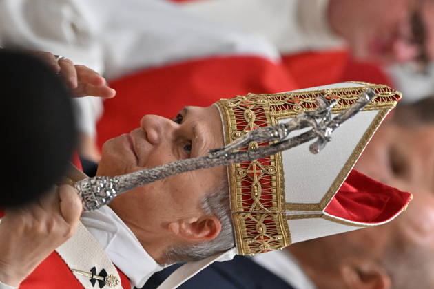 RECORD DATE NOT STATED MESSA_PAPA_2026 Italy, Rome, Vatican, 2026 10 8 Pope Leo XIV celebrates Holy Mass for the academic year at the Pontifical Universities in St Peter s Basilica in the Vatican . EDITORIAL USE ONLY - NO BOOKS Copyright: xAlessiaxGiuliani Catholicpressphotox