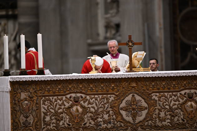 RECORD DATE NOT STATED MESSA_PAPA_2026 Italy, Rome, Vatican, 2026 10 8 Pope Leo XIV celebrates Holy Mass for the academic year at the Pontifical Universities in St Peter s Basilica in the Vatican . EDITORIAL USE ONLY - NO BOOKS Copyright: xAlessiaxGiuliani Catholicpressphotox