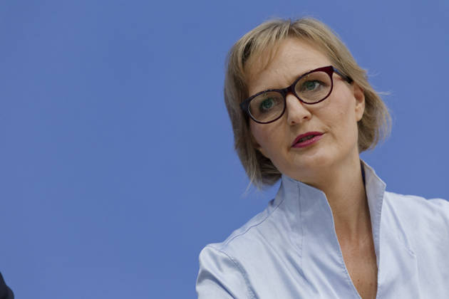 Grüne stellen Plan für Deutschland vor 2026-10-08 Deutschland, Berlin Bundespressekonferenz zur Vorstellung des Leitantrages Unser Plan für Deutschland der Grünen-Bundestagsfraktion. Im BildFranziska Brantner, Bundesvorsitzende Bündnis 90 Die Grünen.