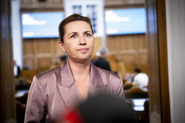 Denmark Opening Debate Denmarks Prime Minister Mette Frederiksen answers questions after the opening debate of the Danish Parliament, Folketinget, at Christiansborg Castle in Copenhagen, Thursday, October 8, 2026. (Photo: Nils Meilvang Scanpix 2026) , Copenhagen Denmark Copyright: NILSxMEILVANG NilsxMeilvangx spdk20261008-193104-L