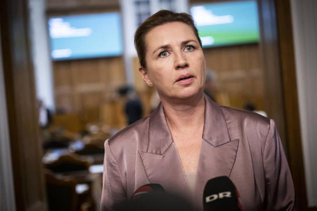 Denmark Opening Debate Denmarks Prime Minister Mette Frederiksen answers questions after the opening debate of the Danish Parliament, Folketinget, at Christiansborg Castle in Copenhagen, Thursday, October 8, 2026. (Photo: Nils Meilvang Scanpix 2026) , Copenhagen Denmark Copyright: NILSxMEILVANG NilsxMeilvangx spdk20261008-191431-L