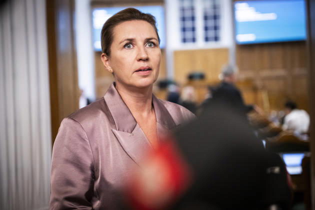 Denmark Opening Debate Denmarks Prime Minister Mette Frederiksen answers questions after the opening debate of the Danish Parliament, Folketinget, at Christiansborg Castle in Copenhagen, Thursday, October 8, 2026. (Photo: Nils Meilvang Scanpix 2026) , Copenhagen Denmark Copyright: NILSxMEILVANG NilsxMeilvangx spdk20261008-193059-L