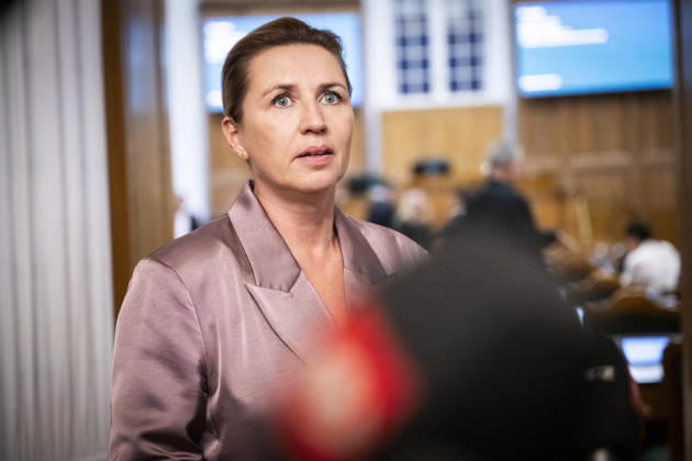 Denmark Opening Debate Denmarks Prime Minister Mette Frederiksen answers questions after the opening debate of the Danish Parliament, Folketinget, at Christiansborg Castle in Copenhagen, Thursday, October 8, 2026. (Photo: Nils Meilvang Scanpix 2026) , Copenhagen Denmark Copyright: NILSxMEILVANG NilsxMeilvangx spdk20261008-192303-L