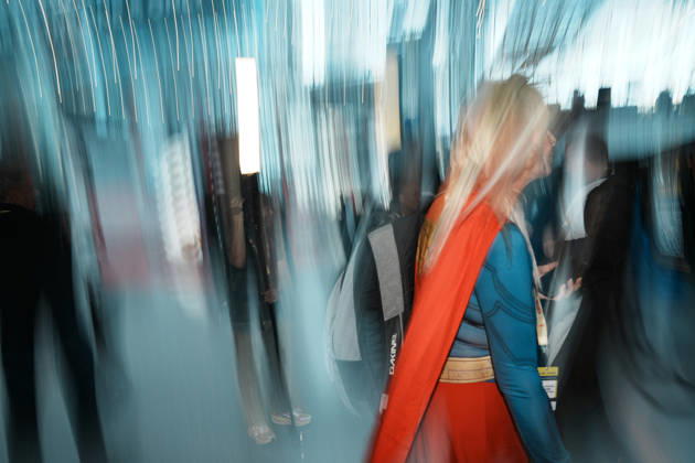 October 8, 2026, New York, New York, USA: A woman in Supergirl cosplay at the 2026 New York Comic Con at the Javits Center on October 8, 2026 in New York. New York USA  - ZUMAb148 20261008_zap_b148_063 Copyright: xBryanxSmithx