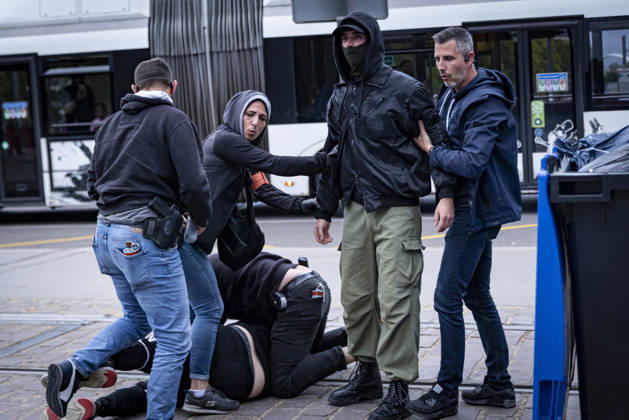 Clashes erupt during student protest in Strasbourg STRASBOURG, FRANCE - OCTOBER 8: A protester is detained by police officers during a spontaneous student demonstration in Strasbourg, France, on October 8, 2026. The demonstration moved through different areas of the city and was marked by clashes between protesters and police. Sathiri Kelpa Anadolu Strasbourg France. Editorial use only. Please get in touch for any other usage.  Copyright: x2026xAnadoluxSathirixKelpax