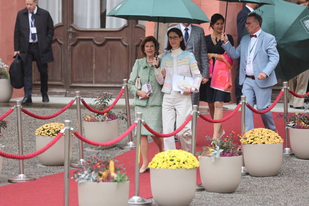 Königin Silvia von Schweden, Bettina Gräfin Bernadotte und Björn Graf Bernadotte beim Jubiläum der Mentor-Stiftung auf der Insel Mainau. Mainau, 08.10.2026 Copyright: xAgenturxMatthiasxWehnertx xM.xGränzdörferx