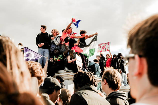 On Thursday, October 8, 2026, the Place de la Bastille in Paris was the focal point of a major high school student demonstration, part of a nationwide movement of anger affecting many schools. This Thursday, October 8, 2026, the Place de la Bastille in Paris was the focal point of a major high school student demonstration, part of a national movement of anger affecting many educational institutions 460318 2026 10 08 Paris France  Copyright: xLenain-VieiraxElisax xSTARFACEx STAR_460318_096