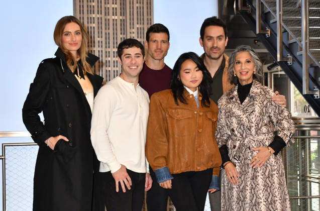 NEW YORK, NY- OCTOBER 8: Allegra Edwards, Jaren Lewison, Parker Young, Helen J. Shen, Ed Weeks and Rose Abdoo at the Empire State Building to Celebrate the Premiere of CBS New Series, Eternally Yours on October 8, 2026 in New York City. Copyright: xmpi099 MediaPunchx
