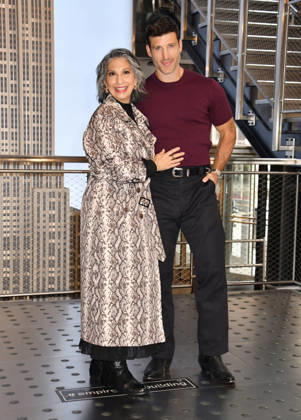 NEW YORK, NY- OCTOBER 8: Rose Abdoo and Parker Young at the Empire State Building to Celebrate the Premiere of CBS New Series, Eternally Yours on October 8, 2026 in New York City. Copyright: xmpi099 MediaPunchx