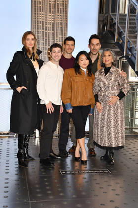 NEW YORK, NY- OCTOBER 8: Allegra Edwards, Jaren Lewison, Parker Young, Helen J. Shen, Ed Weeks and Rose Abdoo at the Empire State Building to Celebrate the Premiere of CBS New Series, Eternally Yours on October 8, 2026 in New York City. Credit: AdMedia New York City USA  - ZUMAa123 20261008_zaa_a123_097 Copyright: xJohnxFyckex