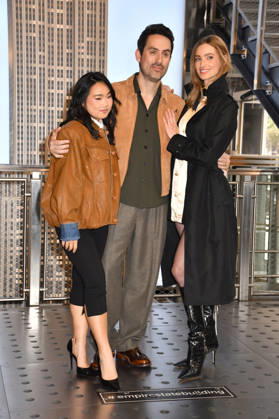NEW YORK, NY- OCTOBER 8: Helen J. Shen, Ed Weeks and Allegra Edwards at the Empire State Building to Celebrate the Premiere of CBS New Series, Eternally Yours on October 8, 2026 in New York City. Credit: AdMedia New York City USA - ZUMAa123 20261008_zaa_a123_091 Copyright: xJohnxFyckex