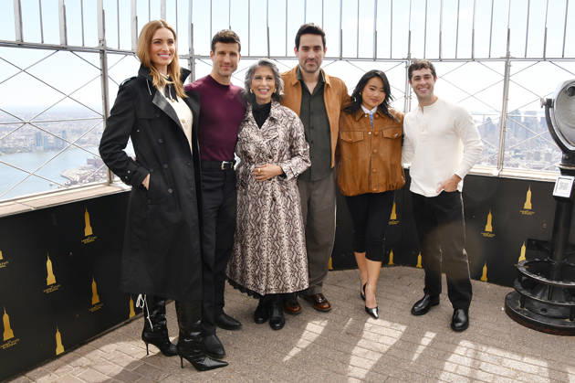 CBS™ Eternally Yours Cast Visit The Empire State Building NEW YORK, NY- OCTOBER 8: Allegra Edwards, Parker Young, Rose Abdoo, Ed Weeks, Helen J. Shen and Jaren Lewison at the Empire State Building to Celebrate the Premiere of CBS New Series, Eternally Yours on October 8, 2026 in New York City. Credit: John Fycke AdMedia New York City New York USA EDITORIAL USE ONLY  Copyright: xx JohnxFycke AdMediax admphotosthree019754