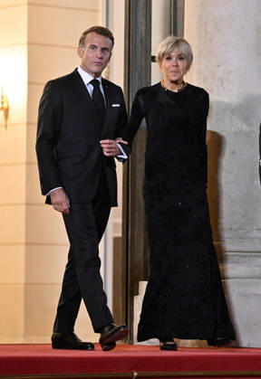 Emmanuel Macron - Frank-Walter Steinmeier meeting in Paris PARIS, FRANCE - OCTOBER 8: French President Emmanuel Macron (L) and French First Lady Brigitte Macron (R) await the arrival of German President Frank-Walter Steinmeier (not seen) and German First Lady Elke Budenbender (not seen) at the Elysee Palace in Paris, France on October 8, 2026. Mustafa Yalcin Anadolu Paris France. Editorial use only. Please get in touch for any other usage.  Copyright: x2026xAnadoluxMustafaxYalcinx