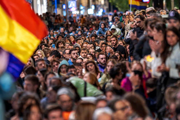 Thousands march in Madrid to honor Maricarmen Abascal after her death MADRID, SPAIN - OCTOBER 8: Thousands of people march through central Madrid to pay tribute to Maricarmen Abascal, an 87-year-old woman who died two weeks after being evicted from her home, where she had lived for more than 70 years in Madrid, Spain on October 8, 2026. Her eviction and subsequent death have sparked widespread protests across Spain, with demonstrators demanding stronger housing protections and action against the country s housing crisis. Diego Radames Anadolu Madrid Spain. Editorial use only. Please get in touch for any other usage.  Copyright: x2026xAnadoluxDiegoxRadamesx