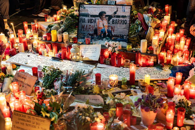 Thousands march in Madrid to honor Maricarmen Abascal after her death MADRID, SPAIN - OCTOBER 8: Thousands of people march through central Madrid to pay tribute to Maricarmen Abascal, an 87-year-old woman who died two weeks after being evicted from her home, where she had lived for more than 70 years in Madrid, Spain on October 8, 2026. Her eviction and subsequent death have sparked widespread protests across Spain, with demonstrators demanding stronger housing protections and action against the country s housing crisis. Diego Radames Anadolu Madrid Spain. Editorial use only. Please get in touch for any other usage.  Copyright: x2026xAnadoluxDiegoxRadamesx