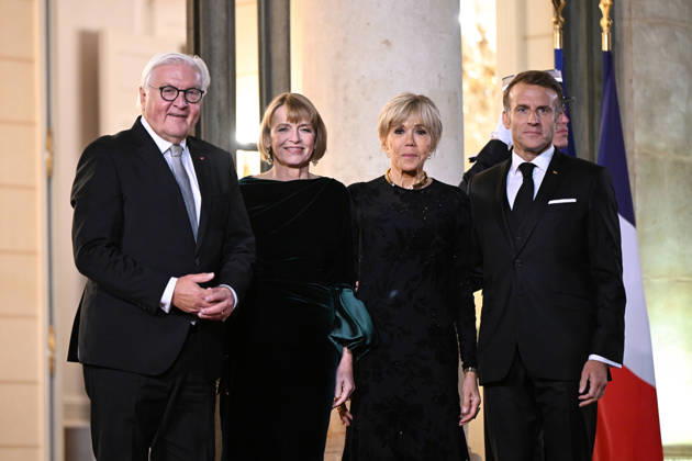 NEWS : Diner d Etat francais en l honneur de la RÃ publique fÃ dÃ rale d Allemagne - Paris - 08 10 2026 Emmanuel Macron, Brigitte Macron, Frank Walter Steinmeier, Elke Budenbender - State dinner organised by France President Emmanuel Macron for State visit with Mr. Frank-Walter Steinmeier, President of the Federal Republic of Germany at the Elysee Presidential Palace, in Paris.  Copyright: xx