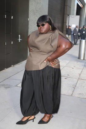 October 8, 2026, New York, New York, USA: GABOUREY SIDIBE arrives at ABC Studios New York USA  - ZUMAh16_ 20261008_zaf_h16_043 Copyright: xDanxHerrickx