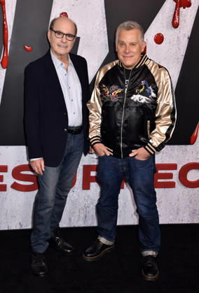 NEW YORK, NY - OCTOBER 8: Clyde Phillips and Scott Reynolds at Dexter 20th Anniversary Celebration & Dexter: Resurrection Season 2 premiere at Chelsea Industrial on October 8, 2026 in New York City. Copyright: xmpi099 MediaPunchx