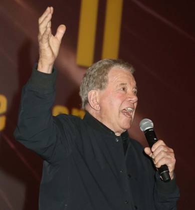 October 8, 2026, New York, New York, USA: Actor WILLIAM SHATNER seen during the introduction for the New York All Media Premiere Screening of The Sixty-Year Mission - How Star Trek Changed Television and the World held at Regal Times Square Theaters. New York USA  - ZUMAk03_ 20261008_zaf_k03_059 Copyright: xNancyxKaszermanx