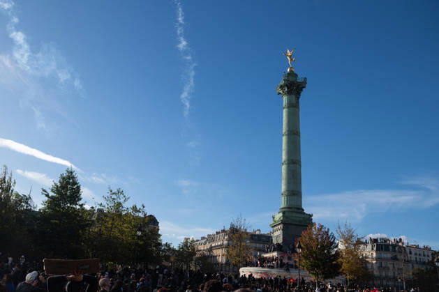 High School And University Student Protest - Paris High school students demonstrate at Place de la Bastille in Paris, France on October 8, 2026. Photo by Fabrice Sapte ABACAPRESS.COM Paris France  Copyright: xSaptexFabrice ABACAx
