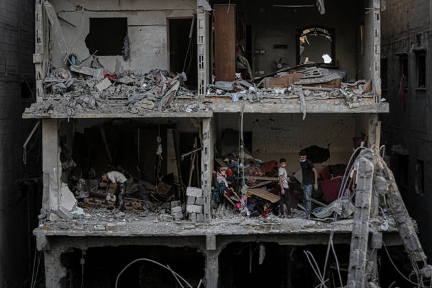 Israeli army continues its attacks on Gaza despite the ceasefire GAZA CITY, PALESTINE - OCTOBER 9: Palestinian civilians and emergency responders search through the debris of damaged residential buildings following an Israeli military airstrike in the Sabra neighborhood, south of Gaza City, Palestine on October 9, 2026. Multiple dead and wounded, including women and children, were reported as rescue teams worked under severe resource shortages to extract survivors from beneath destroyed structures. Saeed M. M. T. Jaras Anadolu Gaza City Gaza. Editorial use only. Please get in touch for any other usage.  Copyright: x2026xAnadoluxSaeedxM.xM.xT.xJarasx