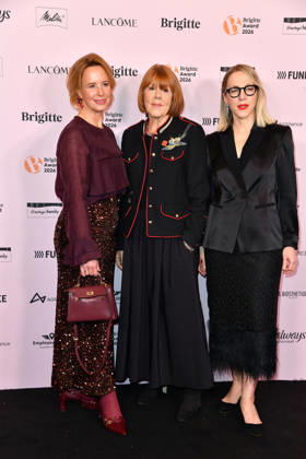 Julia Becker, Gisele Pelicot und Susanna Riethmuller bei der Verleihung der Brigitte Award 2026 im Kino International in Berlin am 08.10.2026
