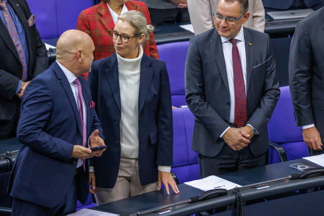 Bundestag Alice Weidel und Tino Chrupalla (AfD) im Deutschen Bundestag am 09.10.26 in Berlin. Berlin Berlin Deutschland Bundestag