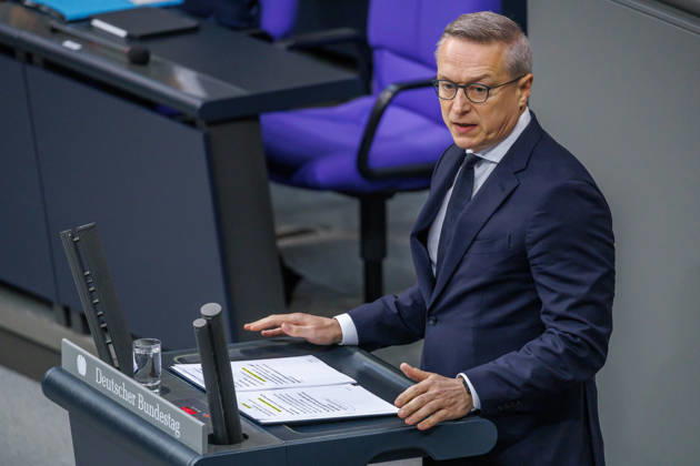 Bundestag Karsten Wildberger (CDU), Bundesminister fuer Digitales und Staatsmodernisierung, im Deutschen Bundestag am 09.10.26 in Berlin. Berlin Berlin Deutschland Bundestag