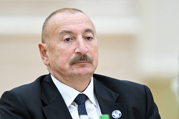 TURKMENISTAN, BALKAN PROVINCE - OCTOBER 9, 2026: Azerbaijan s President Ilham Aliyev attends a narrow-format meeting of the CIS Council of Heads of State in Turkmenbashi Turkmenistan  - ZUMAt113 20261009_zaa_t113_114 Copyright: xSergeixBobylevx