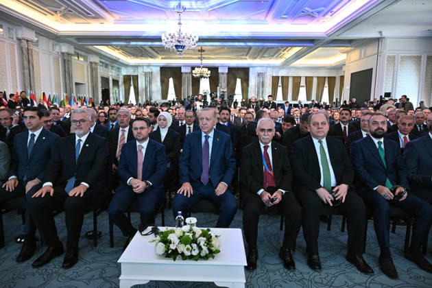 Turkish President Erdogan attends the International Justice Summit ISTANBUL, TURKIYE - OCTOBER 9: Turkish President Recep Tayyip Erdogan (C) attends the International Justice Summit held at Ciragan Palace in the Besiktas district of Istanbul, Turkiye on October 9, 2026. President of the Constitutional Court Kadir Ozkaya (3rd R), President of the Court of Cassation Omer Kerkez (2nd R), and Turkish Justice Minister Akin Gurlek (3rd L) also attended the program. Isa Terli Anadolu Istanbul Turkey. Editorial use only. Please get in touch for any other usage.  Copyright: x2026xAnadoluxIsaxTerlix