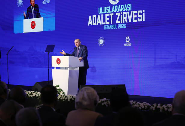 Turkish President Recep Tayyip Erdogan ISTANBUL, TURKIYE - OCTOBER 9:(----EDITORIAL USE ONLY - MANDATORY CREDIT - TURKISH PRESIDENCY MURAT KULA HANDOUT - NO MARKETING NO ADVERTISING CAMPAIGNS - DISTRIBUTED AS A SERVICE TO CLIENTS----) Turkish President Recep Tayyip Erdogan gives a speech during the International Justice Summit at Ciragan Palace in Istanbul, Turkiye on October 9, 2026. TUR Presidency Murat Kula Handout Anadolu Istanbul Turkey. Editorial use only. Please get in touch for any other usage.  Copyright: x2026xAnadoluxTURxPresidencyx xMuratxKulax xHandoutx