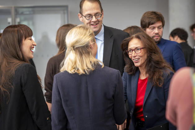 Yasmin Fahimi - Sozialratschlag EUR, Deutschland, Berlin, 09.10.2026: (l-r) Heide Reichinnek, Ines Schwerdtner, Sören Pellmann, Yasmin Fahimi (DGB). Auftakt zum Sozialratschlag - Die Fraktion Die Linke im Bundestag veranstaltet eine Konferenz für soziale Sicherheit und gesamtgesellschaftliche Solidarität, mit Teilnehmern als Politik und Gesellschaft.
