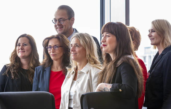 Sozialratschlag EUR, Deutschland, Berlin, 09.10.2026: (l-r) Janine Wissler , Sören Pellmann, Yasmin Fahimi (DGB), Verena Bentele und Heidi Reichinnek. Auftakt zum Sozialratschlag - Die Fraktion Die Linke im Bundestag veranstaltet eine Konferenz für soziale Sicherheit und gesamtgesellschaftliche Solidarität, mit Teilnehmern als Politik und Gesellschaft.