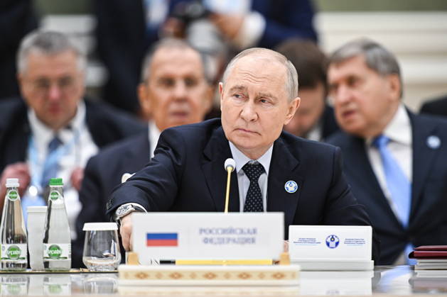 TURKMENISTAN, BALKAN PROVINCE - OCTOBER 9, 2026: Russia s President Vladimir Putin attends an expanded meeting of the CIS Council of Heads of State in Turkmenbashi Turkmenistan  - ZUMAt113 20261009_zaa_t113_179 Copyright: xSergeixBobylevx