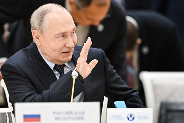 TURKMENISTAN, BALKAN PROVINCE - OCTOBER 9, 2026: Russia s President Vladimir Putin attends an expanded meeting of the CIS Council of Heads of State in Turkmenbashi Turkmenistan  - ZUMAt113 20261009_zaa_t113_180 Copyright: xSergeixBobylevx