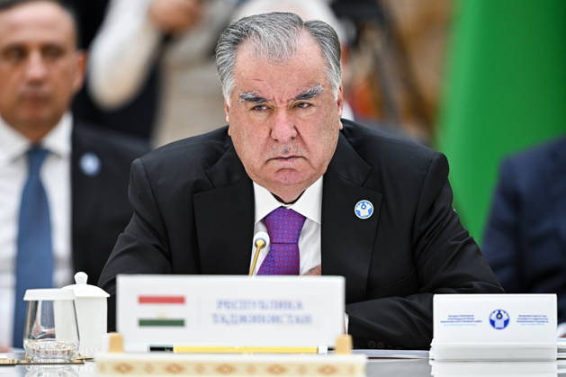 TURKMENISTAN, BALKAN PROVINCE - OCTOBER 9, 2026: Tajikistan s President Emomali Rahmon attends an expanded meeting of the CIS Council of Heads of State in Turkmenbashi Turkmenistan  - ZUMAt113 20261009_zaa_t113_199 Copyright: xSergeixBobylevx
