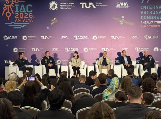 77th International Astronautical Congress ANTALYA, TURKIYE - OCTOBER 9: Astronauts participate in the panel titled Session with Astronauts: Is Spaceflight Now Safe for Humans? during the IAF Global Networking Forum at the 77th International Astronautical Congress (IAC) hosted at NEST Congress Center in Antalya, Turkiye on October 9, 2026. Co-hosted by the Turkish Space Agency (TUA) and SAHA Istanbul under the coordination of the Ministry of Industry and Technology, the panel evaluated the physical and psychological impacts of long-duration missions and the security of crewed space endeavors on the congress s final day. Oktay Ozden Anadolu Antalya Turkey. Editorial use only. Please get in touch for any other usage.  Copyright: x2026xAnadoluxOktayxOzdenx