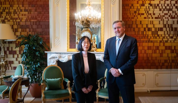 Den Haag, The Netherlands, 2026-10-09 12:29:55 THE HAGUE, 09-10-2026, Huis ten Bosch Palace. King Willem Alexander received in audience Ms. Tomoko Akane, President of the International Criminal Court (ICC), based in The Hague, at Huis ten Bosch Palace in The Hague. PHOTO: NLBeeld POOL Frank van Beek Credit: NL Beeld Patrick van Emst  Copyright: xx x