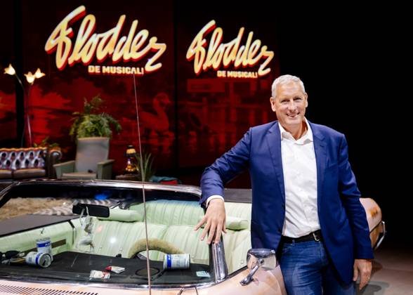 BARNEVELD - Gert Verhulst during the presentation of the main cast of the musical Flodder at the Midden Nederland Hallen. The musical is produced by the Belgian production company Studio 100 and director Dick Maas, the creator of the original series and film. SEM VAN DER WAL ANP netherlands out - belgium out  Copyright: xx x571923387x originalFilename: 571923387.jpg