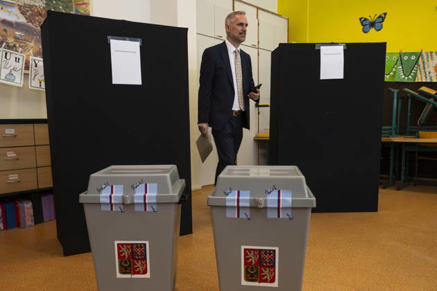 The two-day elections to municipal assemblies started in the Czech Republic together with the first round of the elections to one-third of the Senate, on October 9, 2026. On the photo comes to vote Zdenek Hrib, chairman of the Czech Pirate Party (Pirates), in Prague, Czech Republic. (CTKxPhoto MichalxKamaryt) CTKPhotoP2026100904949  CTKPhotoP2026100904949