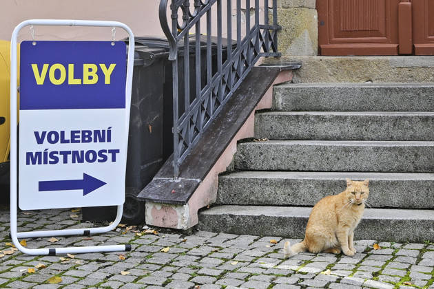 The two-day elections to municipal assemblies started in the Czech Republic together with the first round of the elections to one-third of the Senate, on October 9, 2026. The sing on the photo reads elections - to the polls , in Kozlany, Plzen Region, Czech Republic. (CTKxPhoto MiroslavxChaloupka) CTKPhotoP2026100904935  CTKPhotoP2026100904935