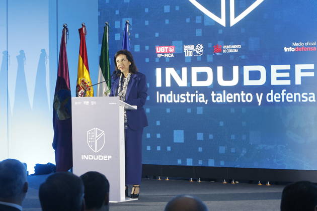 King Felipe VI Closes the Indudef 2026 Defense Industry Congress in Córdoba. Defense Minister, Margarita Robles, speaks at the closing ceremony of the Indudef 2026 Defense Industry Congress October 9, 2026, in Córdoba, Andalusia, Spain Over the course of three days, Indudef has brought together companies in the defense, technology, and innovation sectors, in addition to panel discussions, professional meetings, and spaces designed to foster collaboration and networking. OCTOBER 9, 2026 Córdoba, Andalusia, Spain Córdoba, Andalusia, Spain Spain Copyright: xMaderoxCuberox 7831704