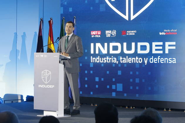 King Felipe VI Closes the Indudef 2026 Defense Industry Congress in Córdoba The president of the Regional Government of Andalusia, Juanma Moreno, speaks at the closing ceremony of the Indudef 2026 Defense Industry Congress October 9, 2026, in Córdoba, Andalusia, Spain Over the course of three days, Indudef has brought together companies in the defense, technology, and innovation sectors, in addition to panel discussions, professional meetings, and spaces designed to foster collaboration and networking OCTOBER 9, 2026 Córdoba, Andalusia, Spain Córdoba, Andalusia, Spain Spain Copyright: xMaderoxCuberox 7831713