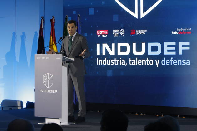 King Felipe VI Closes the Indudef 2026 Defense Industry Congress in Córdoba The president of the Regional Government of Andalusia, Juanma Moreno, speaks at the closing ceremony of the Indudef 2026 Defense Industry Congress October 9, 2026, in Córdoba, Andalusia, Spain Over the course of three days, Indudef has brought together companies in the defense, technology, and innovation sectors, in addition to panel discussions, professional meetings, and spaces designed to foster collaboration and networking OCTOBER 9, 2026 Córdoba, Andalusia, Spain Córdoba, Andalusia, Spain Spain Copyright: xMaderoxCuberox 7831714