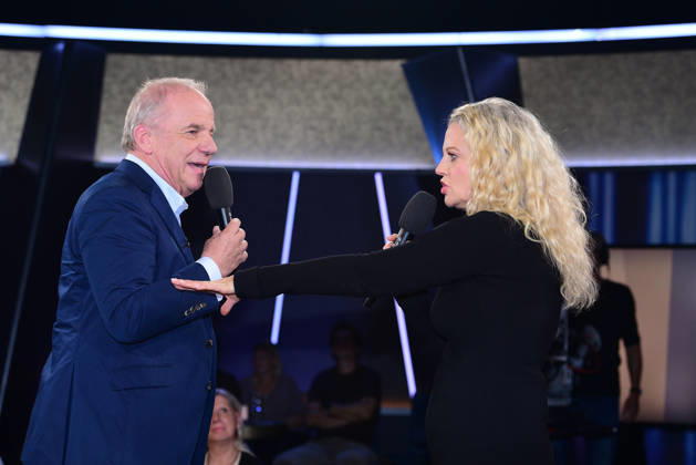 Hubertus Meyer-Burckhardt and Barbara Schoeneberger during the NDR Talk Show on October 9, 2026 at NDR Studio Lokstedt in Hamburg, Germany NDR Talk Show in Hamburg, Germany