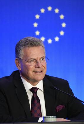European commissioner for trade European Commissioner for Trade and Economic Security Maros Sefcovic holds a press conference in Beijing on Oct. 9, 2026.  A14AA0005630542P